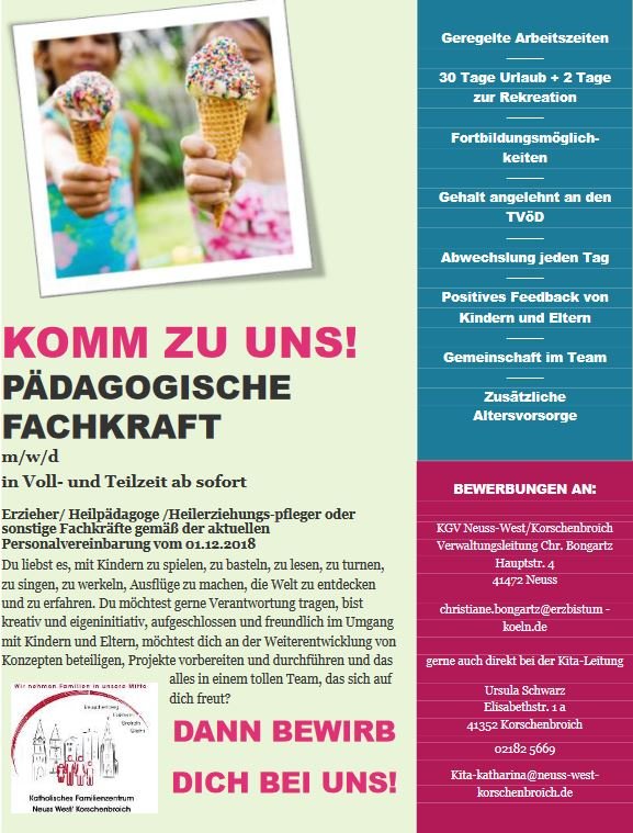 2026-06 Stellenausschreibung (c) KGV Neuss West Korschenbroich