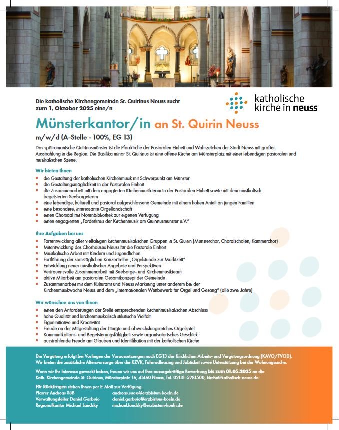 2025-03 StellenAusschr_MüKantor (c) NE_Quirinus